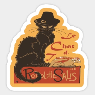 Le Chat De Thanksgiving Holiday Dinner Spoof Sticker